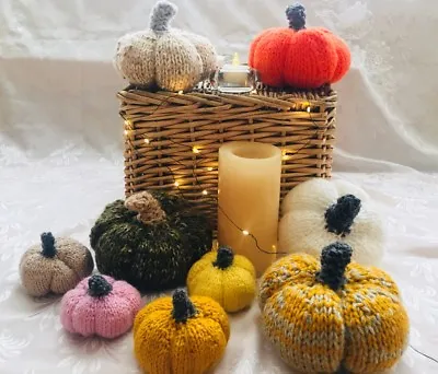 £1.89 • Buy Straight Needles Laminated Knitting Pattern Dk Aran Chunky Pumpkins Home Decor  