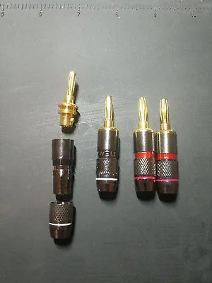 Sewell 24k Gold Banana Plug Jack Connector Audio Speaker Monster 4 Pack • $19.99