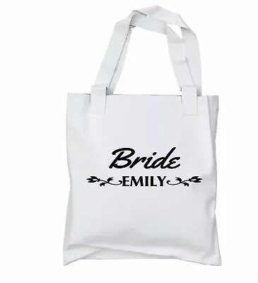 £6.95 • Buy Personalised Bridal Wedding Bag Keepsake Party Tote Hen Do Maid Of Honour Gift