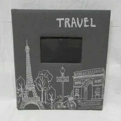 $22 • Buy Large 50 Page Photo Album With Paris, France Travel Theme Made With Gray Canvas