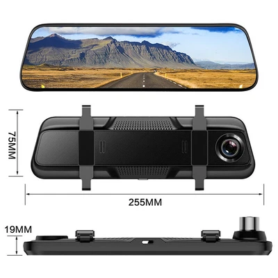 $186.01 • Buy Car Mirror Dash Cam 10  HD Touch Screen GPS Front And Rear Dual Dash Camera