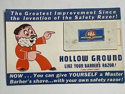 Vintage Razor Blade Pal Display Card  Barber Shop Shaving • $3.50