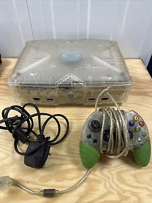 Microsoft Classic Original Crystal Xbox Console  - Untested • £44.99