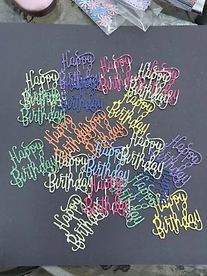 Die Cuts 20 X Happy Birthday Sentiment Card Topper. Embellishments. Decoration • £2.60