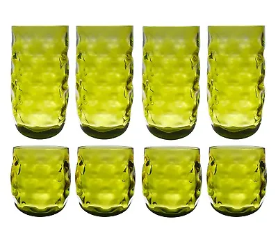 $80.90 • Buy QG 14 & 22 Oz Acrylic Plastic Iced Tea Cup Drinking Glass Tumbler Set Of 8 Green