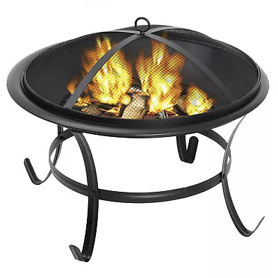 22 24 26 32  Outdoor Fire Pit Metal Firepit Patio Stove Wood Burning With Cover • $39.58