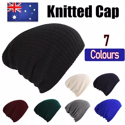 Winter Thermal Warm Women Men Hat Slouch Baggy Hat Beanie Ski Knitted Cap • $7.91