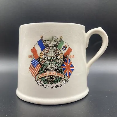 1914-1919 WW1 Commemorative 'Peace Mug' June 28th 1919 'The Great World War' • £19.90