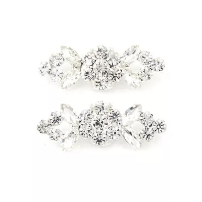 £3.60 • Buy 2Pcs/Pair Shoes Clips Rhinestone Crystal Flower Buckle Bridal Wedding Decordd