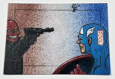 Marvel Heroes Villains JASON POTRATZ & JACK HAI Captain America & RS SKETCH CARD • $99.99