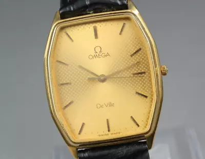 【N MINT】 Vintage Omega DeVille 1417 Gold Men's Unisex Quartz Watch From... • $615.58