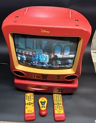 Disney Mickey Mouse 13  Color CRT TV Television And DVD Player - WORKS! • $170