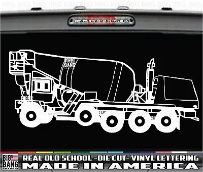 Front Discharge Mixer Cement Truck Vinyl Decal Sticker Mason Driver Vehicle  • $23.84