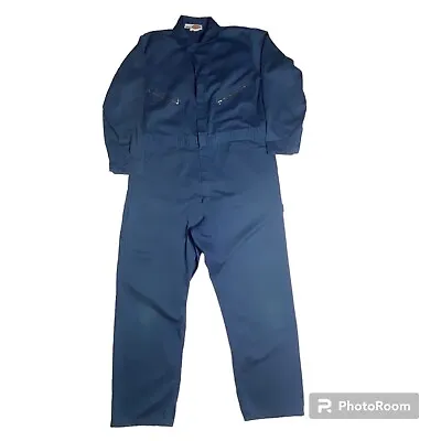 Dickies Jumpsuit Mens 46 Long Sleeve Navy Blue Coveralls Mechanic Work Vintage • $24.99