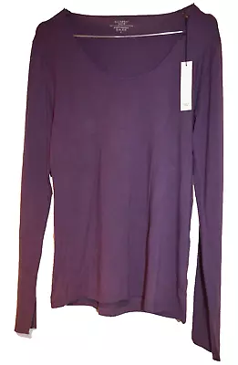 Majestic Filatures -Paris Purple Viscose/Elastane L/Sleeved T-Shirt Size: 4 • $37.88