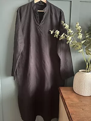 SIZE 44 Men’s Black Kurta Kameez Pakistani Indian Clothing Eid Shamoli • £19.99