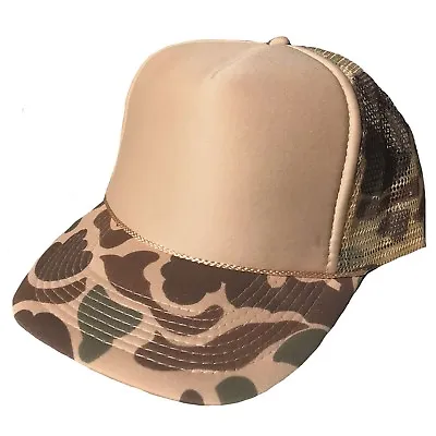 Two Tone Camo Camouflage Hunting Trucker Baseball Foam Mesh Hats Caps Men Women • $11.95