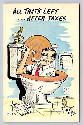 All That's Left After Taxes VINTAGE Humor Postcard • $1