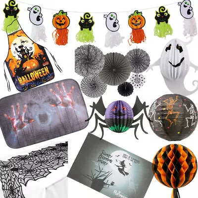 Halloween Table Runner Banner Lantern Tablecloth Placemats Doormat Apron Party • £3.39