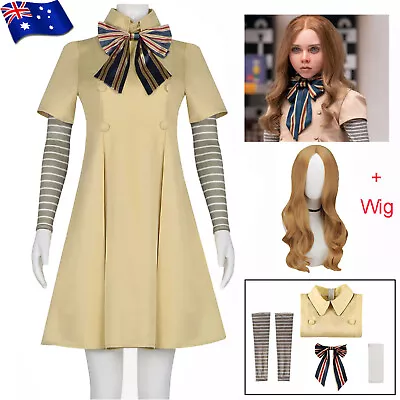 Thriller Movies M3GAN Costume Megan Dress AI Doll Robots Kids Halloween Cosplay • $23.99