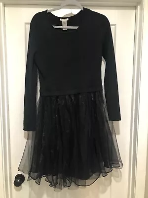 Women's Esley Black Dress Large Tulle Layers Lined Long Sleeve Sweater Top • $10