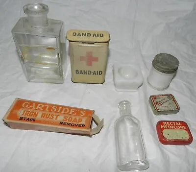 Lot Of Vintage Advertising Items - Band-Aid Tin Colgate GartSide's ... • $19.90