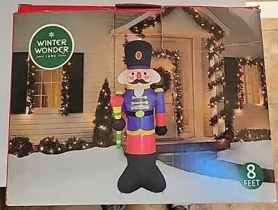 Christmas Inflatable Nutcracker Soldier Winter Wonder Lane Yard Decor 8 Ft Tall  • $39.49