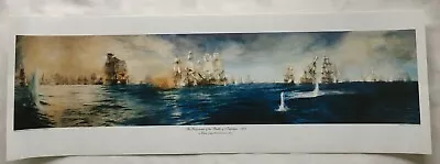 'Panorama Of The Battle Of Trafalgar' Lithographic Colour Print By W.L. Wyllie • £20