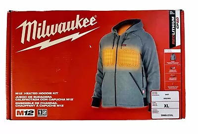 Milwaukee 306-21 Size 2XL Heated Hoodie For Men - Gray (306G-21X) • $120