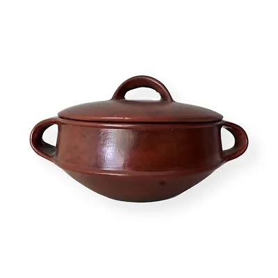Handcrafted Indonesian Clay Cooking Pot Lombok Pottery Rustic Chili Pot With Lid • $34.95
