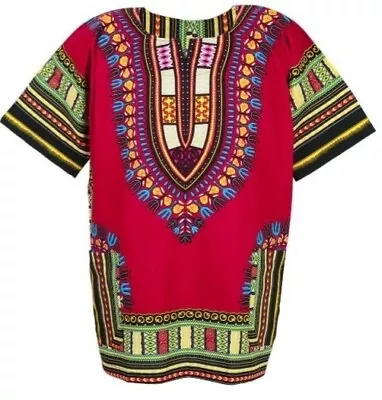 £14.99 • Buy Red African Dashiki Shirt For Men And Dashiki Womens [size Large ] 