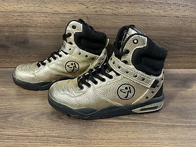 Zumba Court Air Womens Gold High Top Sneakers Dance Fitness Workout Shoes SZ 11 • $62.99