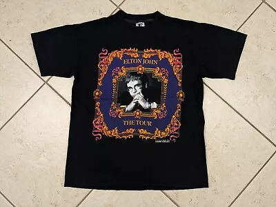 Vtg 1992-1994 Elton John World Tour T-shirt Size L Styled By Gianni Versace Rare • $67.49