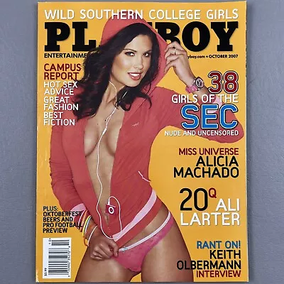 Playboy Magazine 38 Girls Of The SEC October 2007 Miss Universe Alicia Machado • $14.38