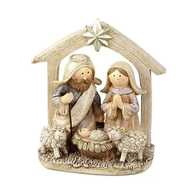 Christmas Nativity Stable Scene Ornament Mary Joseph Jesus 12 Cm Christian • £14.95