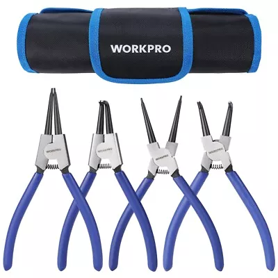 WORKPRO 4-Piece Snap Ring Pliers Set 7-Inch Internal&External Circlip Pliers Kit • $25.99