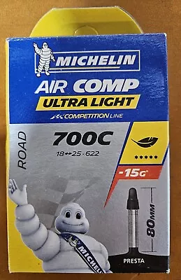 Michelin Aircomp Ultralight Road Inner Tube 700c X 18-25mm (Presta 80mm) - NEW • $13.75