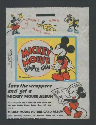 1937 Gum Inc. Mickey Mouse Gum Card Wrapper R89 Type Ii High Quality Not Miscut • $1000