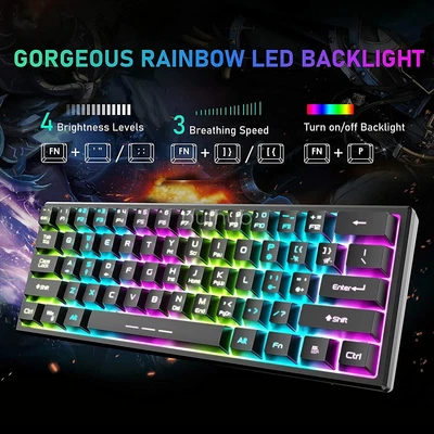 $45.99 • Buy Rainbow Backlit Wireless Gaming Keyboard Mouse And Mat Combo For PC Laptop