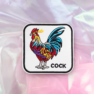 Cock Rooster Patch Embroidered Sew On Iron On Badge Fabric Craft Transfer Bag • £3.59