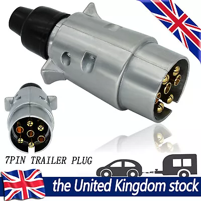 12V 7 Pin Electric Trailer Towing Plug Wiring Connector Socket Towbar Heavy Duty • £7.69