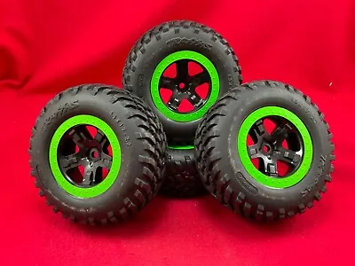 4 Traxxas SLASH 2wd Monster Energy Edition Black Green  Wheels + SPEC Tires VXL • $89.95