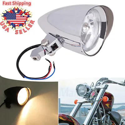 Motorcycle Bullet Tri-Bar 4.5  Headlight For Harley Chopper Iron Dyna Softail US • $70.45