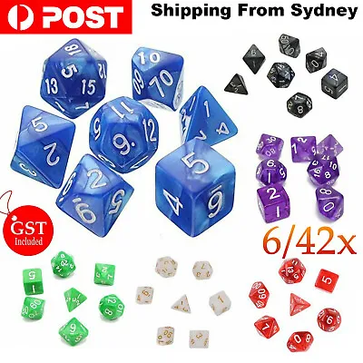 $15.99 • Buy 7/42 Pearl Polyhedral Dice Set For Dungeons Dragons RPG Party Playing Table Game
