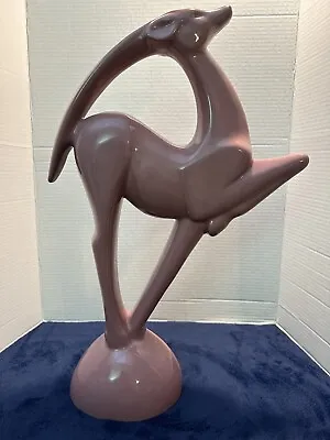 VINTAGE 21” ROYAL HAEGER ANTELOPE GAZELLE ART DECO SCULPTURE STATUE Pink • $79