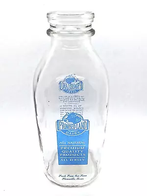 Promised Land Dairy Floresville Texas Quart Glass Milk Bottle Deuteronomy 26:9 • $9.99