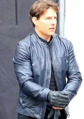 Tom Cruise Mission Impossible Leather Jacket Biker Motorcycle 100% Real Leather • $59