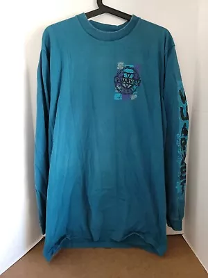 Vtg Vuarnet France Shirt Mens XL Green Teal Long Sleeve 1990s Single Stitch Surf • $23.99