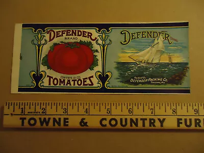 Defender Brand Tomatoes Trappe MD Can Label • $19.99