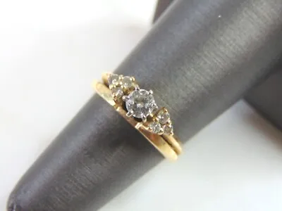 VINTAGE ESTATE 14K GOLD WOMEN'S ENGAGEMENT RING W/ DIAMONDS 3.4g  #E1206 • $405